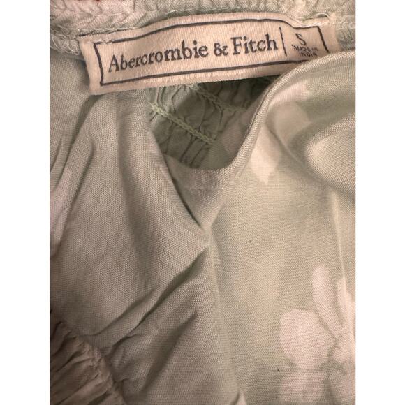 Abercrombie & Fitch Women's Green Floral Smock Waist Crop Top Sz S Women's - Picture 2 of 4